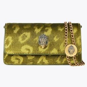 Kurt Geiger NWT Leopard Suede Lime Nano Bag With Dustbag